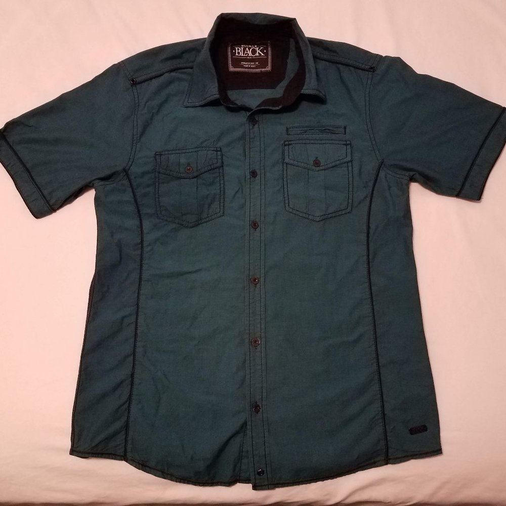 teal/black Buckle Black short sleeve button-up M